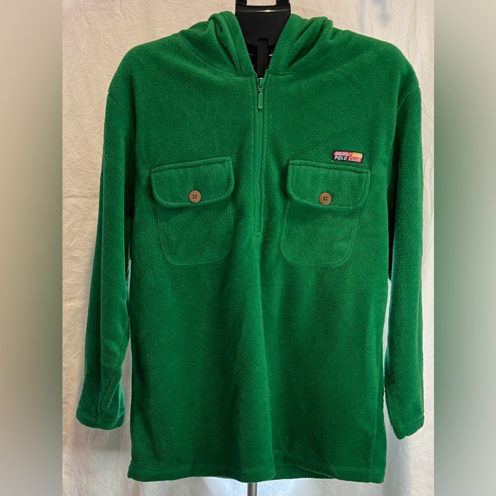 Men’s Beverly Hills Polo Club Fleece 1/4 Zip Pullover Green Large